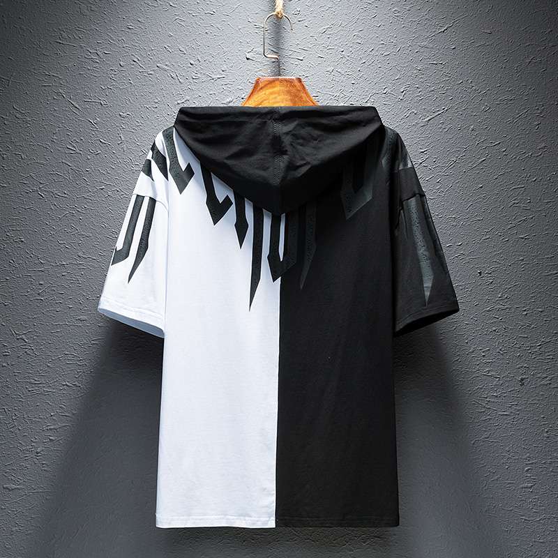 モノトーン切替デザインパーカー