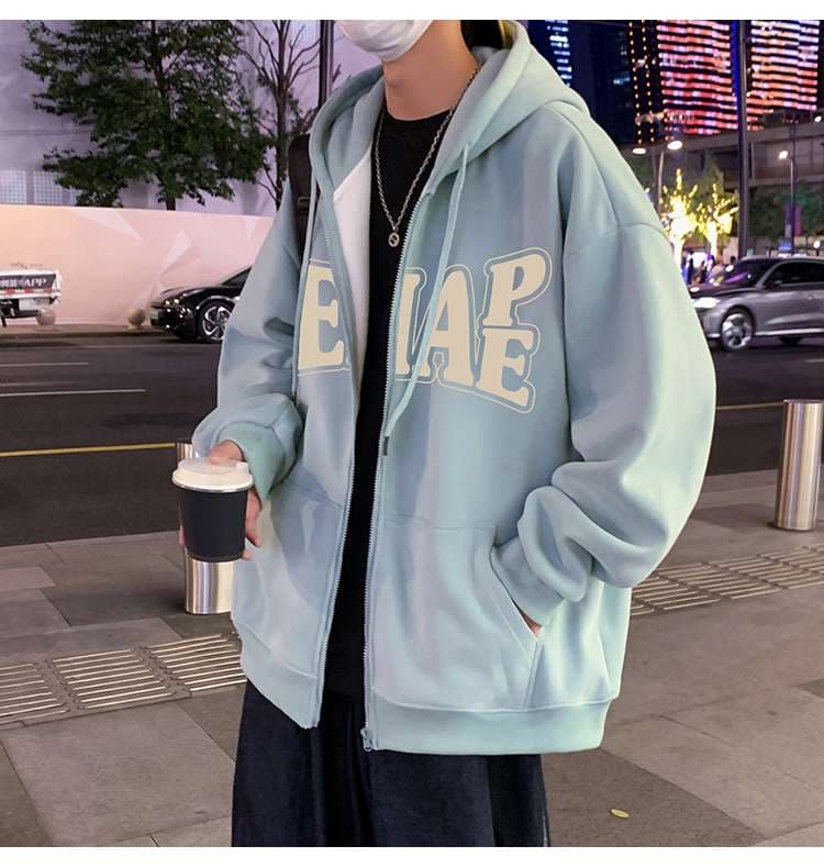  ストリート系ロゴジップパーカー