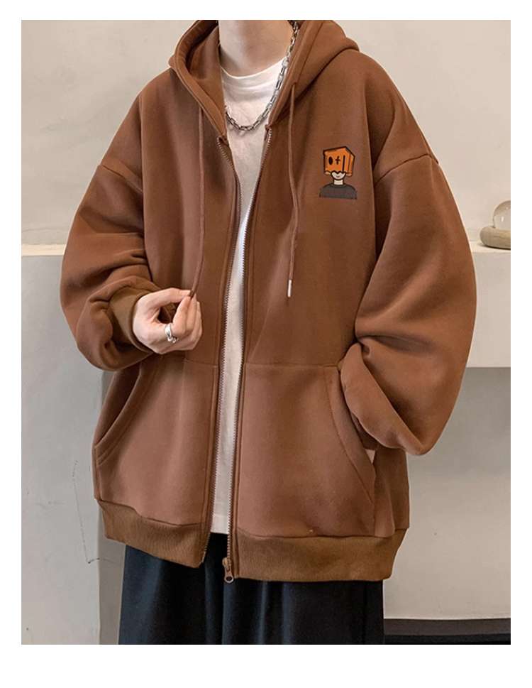 シンプルゆったりジップパーカー