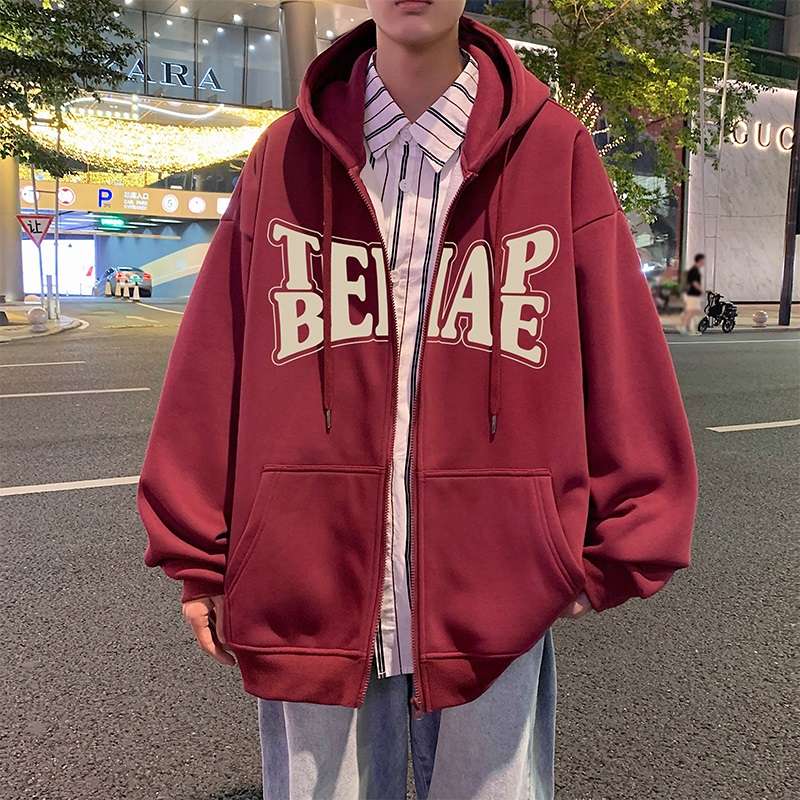  ストリート系ロゴジップパーカー