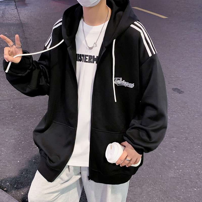  ゆったりストリート系ジップアップパーカー