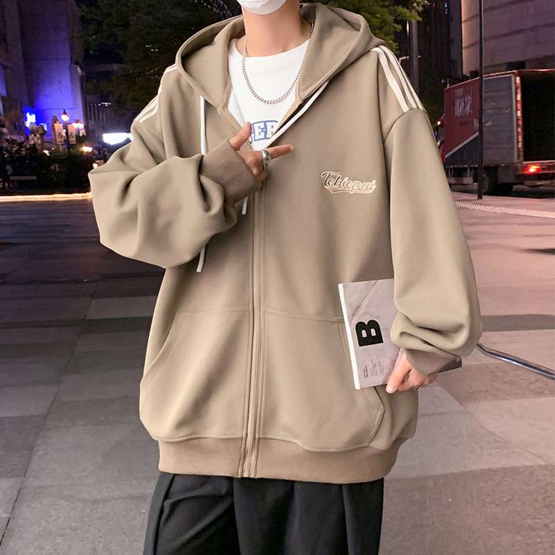 ゆったりストリート系ジップアップパーカー