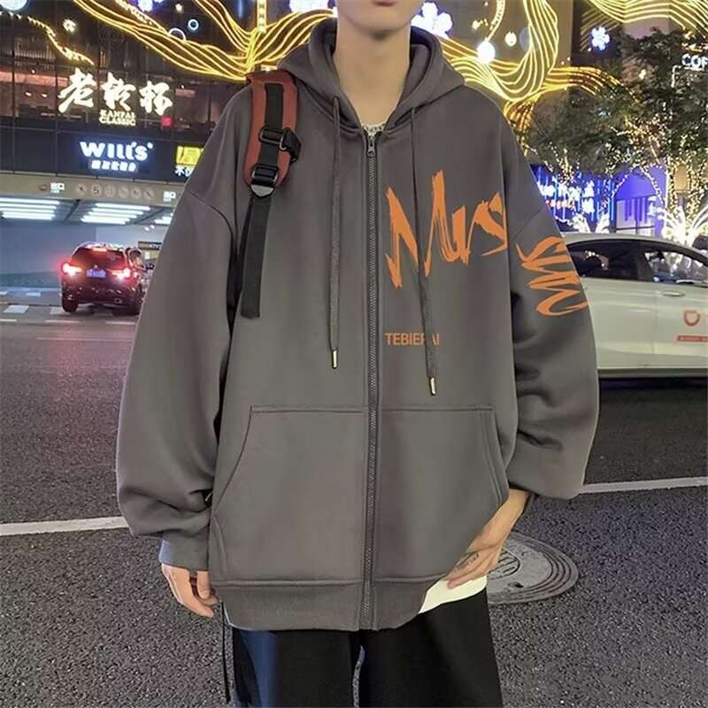  ストリート系オーバーサイズジップパーカー