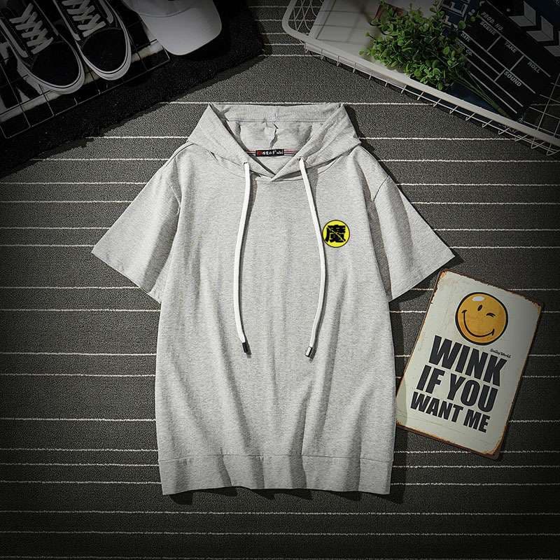 パーカー スマイル刺繍フード付きTシャツ