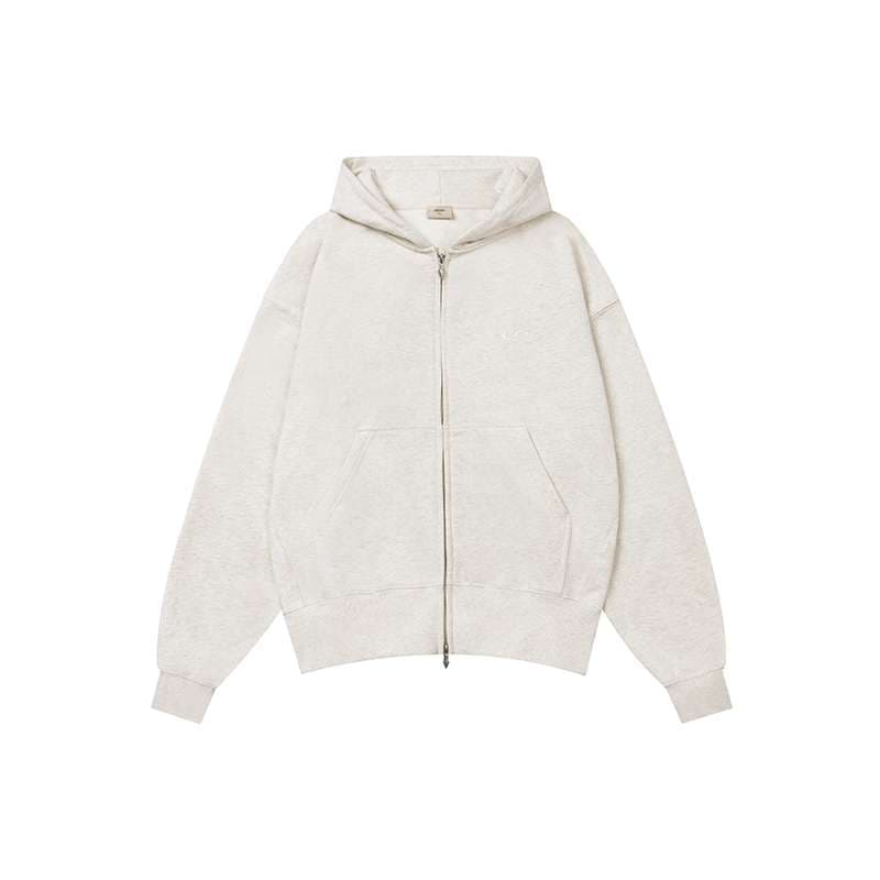 シンプル素材感ジップパーカー