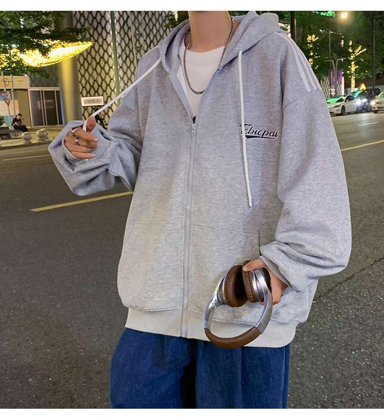  ゆったりストリート系ジップアップパーカー