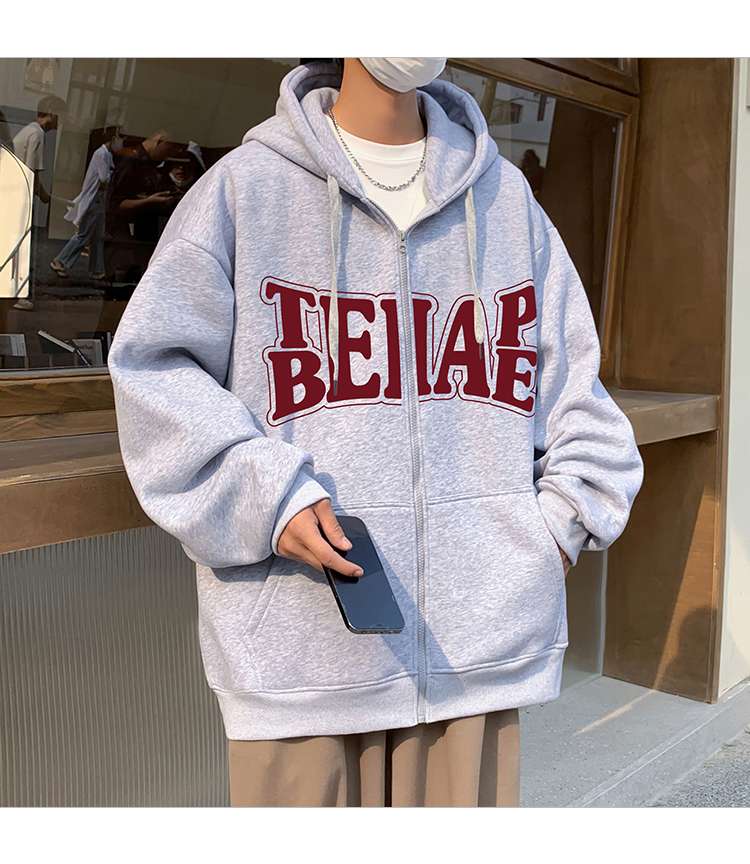  ストリート系ロゴジップパーカー