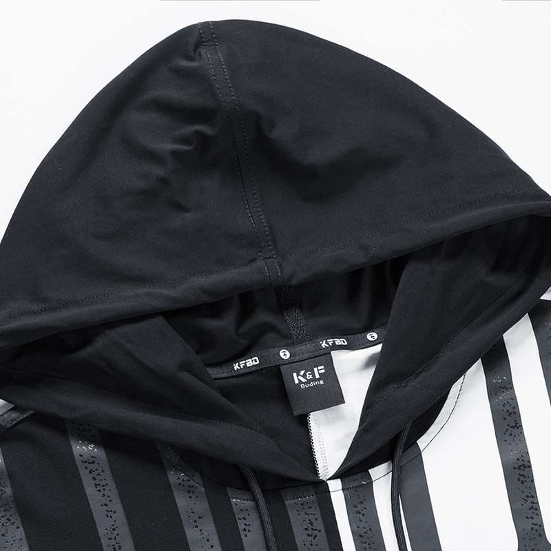 モノトーン切替デザインパーカー