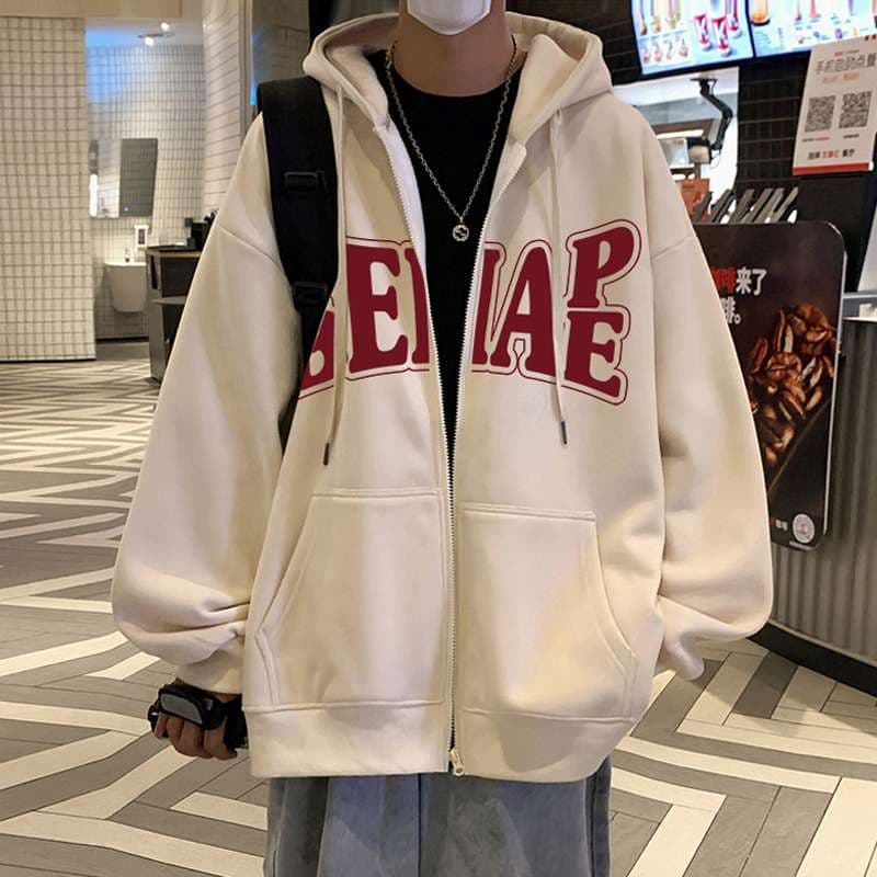  ストリート系ロゴジップパーカー