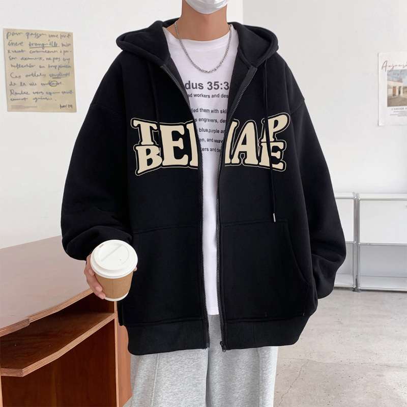  ストリート系ロゴジップパーカー