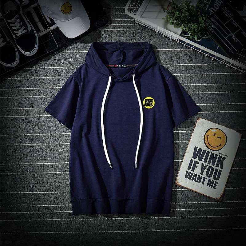 パーカー スマイル刺繍フード付きTシャツ