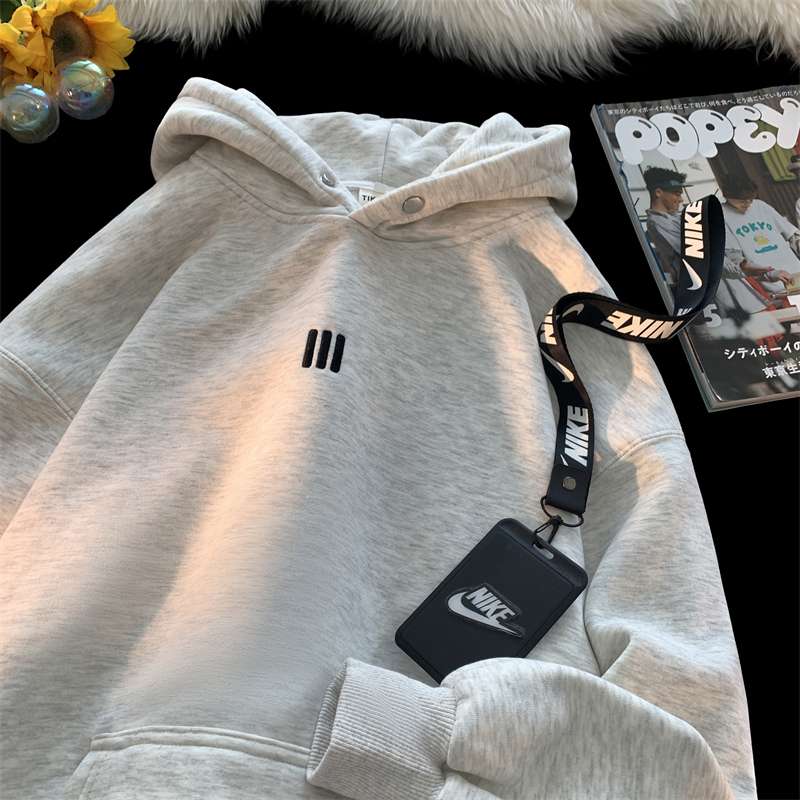  シンプルスリーラインプルオーバーパーカー