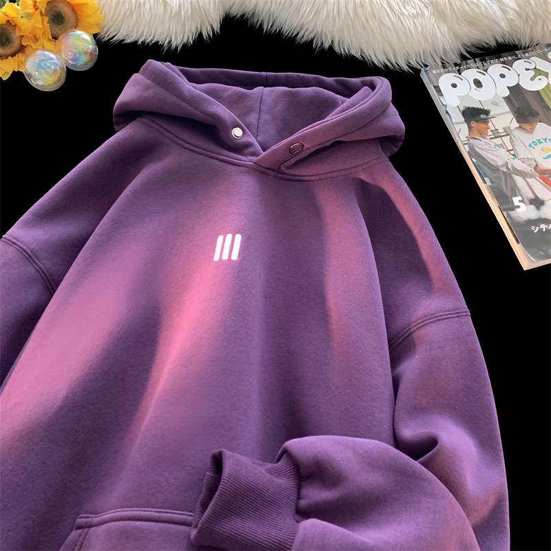  シンプルスリーラインプルオーバーパーカー