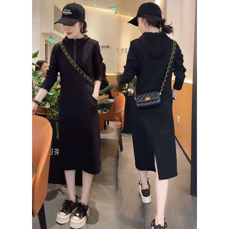 ミディ丈ストリートパーカーワンピース