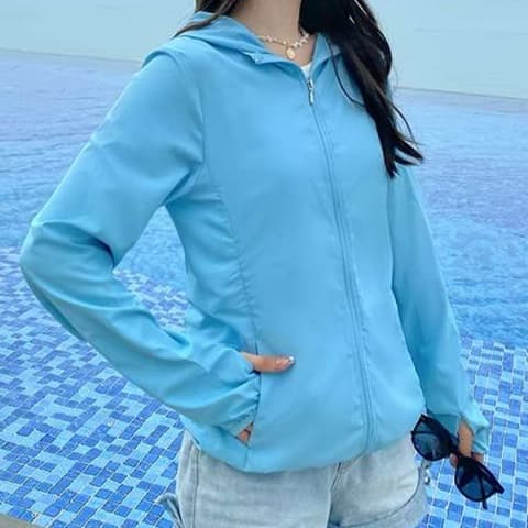 海辺のリラックスジップパーカー